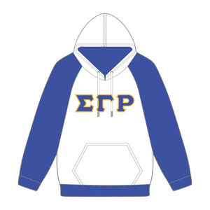 Sweat à capuche blanc à manches raglan bleues Sigma Gamma Rho en coton, personnalisé pour la sororité grecque SGRho, Divine Nine, vêtements HBCU - Product Image 2