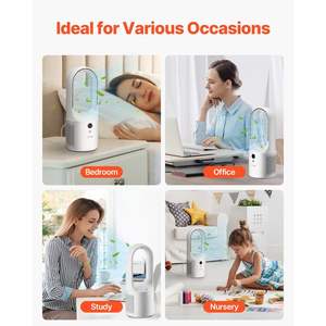 Ventilador portátil sin aspas de 12,99 \ "Ventilador de mesa silencioso de 6 velocidades para dormitorio y oficina Ventilador de escritorio portátil - Product Image 6