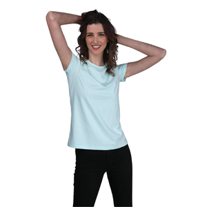 Camiseta Deportiva de Verano para Mujer, Cuello Redondo, Manga Corta, Ajustada, Transpirable, Tejida, Estilo Hip Hop, Ecológica - Product Image 5