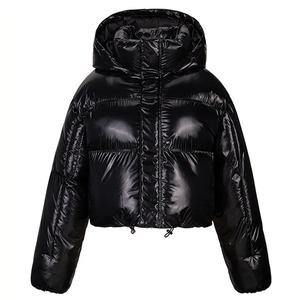 Best Price Inner Polyester Lining Women's Jackets Reasonable Price Short Length Crop <b>Top</b> Puffer Hooded Outerwear <b>Coats</b> For Women - Product Image 1