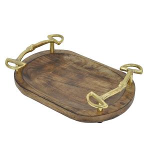 Polish Wooden Serving <b>Trays</b> For Restaurants Eco Friendly Food Grade <b>Breakfast</b> <b>Tray</b> Horse Bit Handles Decorative <b>Trays</b> Latest - Product Image 6