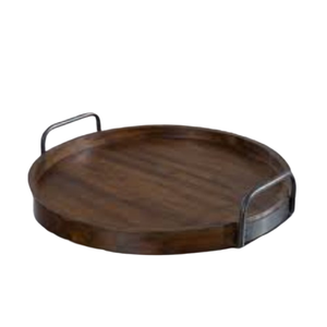 Luxury Black <b>Walnut</b> Wood Serving Tray With Elegant Gold Brass Handle Handcrafted Rectangular Decorative Platter For <b>Coffee</b> <b>Table</b> - Product Image 2
