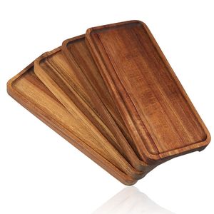 Handmade mango wood rectangular <b>tray</b> for serving <b>snacks</b> drinks tea coffee durable kitchen dining accessory stylish home decor - Product Image 6