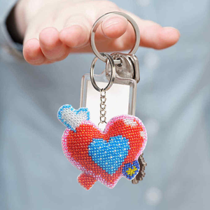 DIY Bead Cross Stitch Keychain Printed Bead Embroidery Needlework <b>Key</b> <b>Ring</b> Kit for Women <b>Bag</b> Pendant Beadwork Handmade Craft - Product Image 3