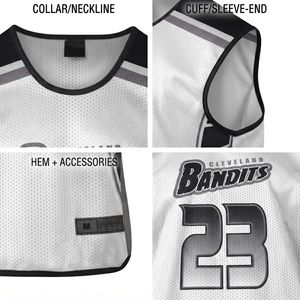 Camiseta de Lacrosse Reversible para Hombre, Personalizada con Logotipo Frontal, Transpirable, de Micro-Malla, Absorbe la Humedad, Sin Mangas, Negra - Product Image 4