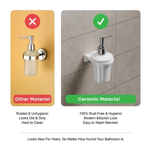 Distributeur de savon en céramique pour la maison et l'hôtel – Flacon de savon liquide, distributeur de lotion au design élégant - Product Image 4