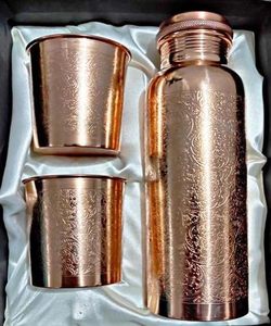 Custom Made <b>Copper</b> <b>Drinking</b> <b>Bottles</b> Indian Peacock Theme Prints Assorted Patterns Pressing Type Flowing Method Party Use 12-24 - Product Image 3