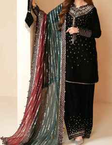 Traje de Fiesta Tradicional Pakistaní de Terciopelo de Alta Calidad para Mujer, Shalwar Kameez de 3 Piezas, MOQ Bajo 2026 - Product Image 1