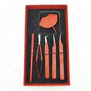 Luxury Red Gold Eyelash Tweezers Set Stainless Steel Diamond Grip Handmade Professional Lash Extension <b>Tools</b> - Product Image 6