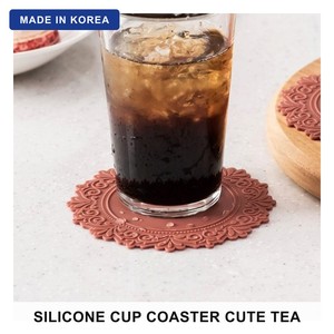 Korean <b>Silicone</b> Cup <b>Coaster</b> Cute Tea <b>Coaster</b> Heat Resistant Non-Slip Coffee Cup Mat for Cafe and Home - Product Image 1