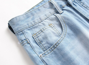 Jeans déchirés et usés de haute qualité pour hommes – Coupe slim décontractée, denim délavé et vintage - Product Image 5