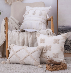 MODERN SANITATIONS Funda de cojín Boho cuadrada de mezcla de algodón/terciopelo/poliéster, lavable, con cierre oculto, decoración para el hogar - Product Image 3