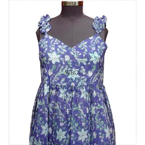 Handblock Printed Eco-Friendly Sweet Women's <b>Maxi</b> <b>Dress</b> Casual Strap Natural Waist Woven Cotton Sleeveless <b>with</b> <b>Pockets</b> Washable - Product Image 6