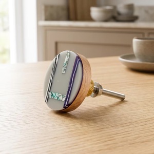 Modern Resin Wood Cabinet Drawers & <b>Dresser</b> Ceramic <b>Knobs</b> Pull Handle for Kitchen Bedroom Bathroom Living Room Home Office Use - Product Image 1