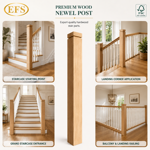 Poste de Escalera Cuadrado de Madera Sólida de 43 Pulgadas (3.5x3.5 Pulgadas), Duradero y Ecológico, para Escaleras, Terrazas y Barandillas - Product Image 4