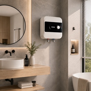 Chauffe-eau électrique carré TADT ROSSI 15L avec réservoir intérieur en émail noir et blanc pour salle de bain et douche - Product Image 3