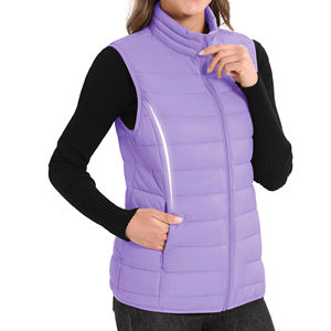 Chalecos acolchados sin mangas personalizados, ligeros, impermeables, transpirables, cortavientos y plegables, tallas grandes, para mujer, de invierno. - Product Image 4