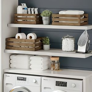 Set di Tre Scatole di Legno Impilabili di Diverse Dimensioni, Contenitori Rustici per Organizzazione Domestica, Collezione Artigianale - Product Image 5