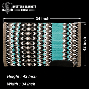 Tapis de Selle Western Style Classique 42x34 Pouces en Polaire Doublée de Laine avec Rembourrage en Polyester, Absorption des Chocs, Protection pour Chevaux - Product Image 6