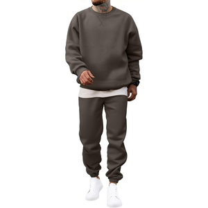Ensemble de survêtement unisexe élégant 2 pièces, sweat-shirt à col rond de qualité supérieure, pantalon de jogging, tenue décontractée et de sport - Product Image 4