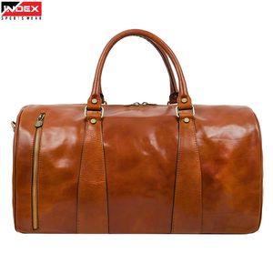 Bolsa de Viaje de Cuero Hecha a Mano Exclusiva, Bolsa de Lona Espaciosa para Viajes - Product Image 1