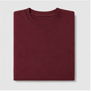 Camiseta de Manga Corta Extra Grande para Hombre, de Algodón Grueso Color Borgoña, Personalizada, MTS-OVR-0035 - Product Image 6