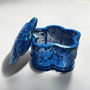 Caja de Joyería de Resina Hecha a Mano de Lujo, Organizador Decorativo de Resina con Diseño Floral, Pequeño Contenedor de Regalo Personalizado - Product Image 5