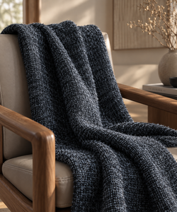 Tissu en tweed de laine de mer recyclée RCO-2B2135, matière éco-responsable en poly-rayonne teinte, pour manteau personnalisé, à base de coquilles d'huîtres durables - Product Image 2