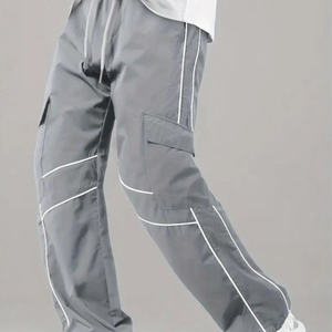Pantalones unisex de pierna ancha estilo urbano, holgados, bordados, informales, gruesos, tipo jogger, streetwear, para hombre, personalizados - Product Image 2