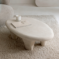 Table basse Vandana Nimbus Mira blanche en bois effet béton