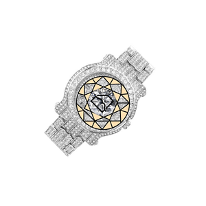 Reloj de Lujo con Incrustaciones de Moissanita, Estilo Hip Hop, de Cuarzo, Acero Inoxidable, para Hombre, con Fecha Automática, Personalizable, 46 mm - Product Image 3