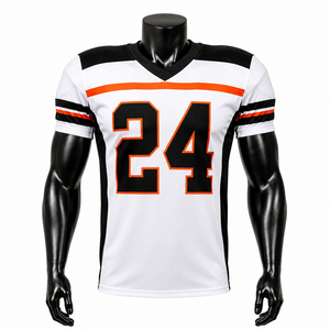 Camiseta de Fútbol Americano Personalizada, Uniforme de Equipo de Fútbol Americano, Camiseta Deportiva con Rayas en Contraste, Fabricante de Ropa Deportiva OEM - Product Image 1