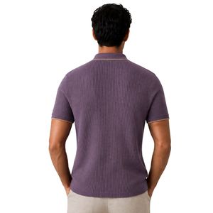 Camisa Polo de Punto Personalizada para Hombre, Cierre Dorado, Manga Corta, Tejido Texturizado de Lujo, Logotipo Personalizado, Camisa de Golf de Diseñador OEM - Product Image 2