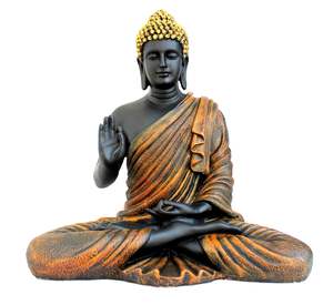 Figura Decorativa de Buda Meditando en Resina |   Decoración del Hogar |   Estatua de Ídolo, Figura, Murti |   Estatua Budista Tibetana - Tamaño Grande 14.5" de Altura - Product Image 6