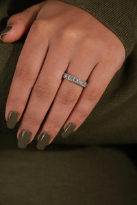 Joyería Fina de Envío Inmediato, Anillo de Eternidad de Lujo en Oro Sólido de 10K con Diamante de Laboratorio con Corte Esmeralda de 2x3mm, Certificado IGI, HPHT, para Compromiso y Boda - Product Image 5