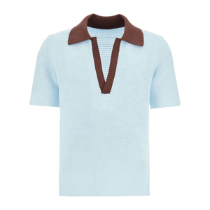 Polo en maille jacquard 100 % coton personnalisé avec logo et marque privée pour homme, idéal pour l'été, coupe oversize à manches courtes - Product Image 1