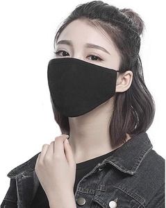 Masque facial en coton noir 3 plis réutilisable avec boucles auriculaires pour usage quotidien toutes saisons - Product Image 6