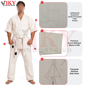Uniformes de karaté sur mesure en toile 100% coton 10oz 12oz 14oz, vêtements d'arts martiaux, combinaisons de karaté - Product Image 4