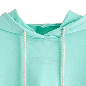 Hoodie court confortable pour femme, hiver, uni, 100% coton, séchage rapide, respirant, léger, manches longues, poche avant, décontracté, tendance - Product Image 3