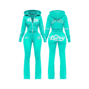 Conjunto de Sudadera con Capucha y Pantalones Deportivos para Mujer, Estilo Lavado Ácido, Corte Holgado, Acabado Vintage, para Ropa Urbana de Marca Privada - Product Image 6