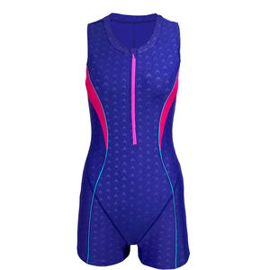 Womens Sleeveless One Piece Swimsuit Front Zip Athletic Training <b>Surfing</b> Bathing Suit Sport Swimwear - Product Image 2