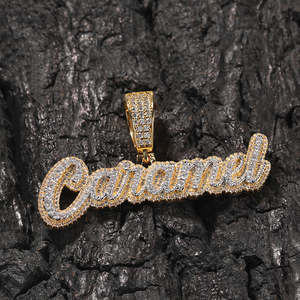 Nuevo Collar con Colgante de Letra Personalizado, Amuletos Hiphop, Colgante de Moissanita Personalizado en Plata 925 con Baño de Oro para Unisex - Product Image 4
