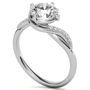 Moissanite <b>Solitaire</b> Engagement <b>Ring</b> 18K Gold Plated 925 Sterling <b>Silver</b> Prong Setting 7MM Third Party Certified Luxury Bridal - Product Image 2