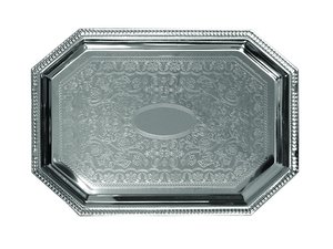 Plateau de service en métal poli de haute qualité, fait main, pour la restauration, plateau décoratif de luxe pour la cuisine, plateaux de service en métal pour mariage - Product Image 2