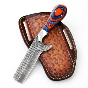 Damascus Steel Fixed Blade <b>Knife</b> Sheepsfoot Shape Straight Edge Wood Handle Hunting Outdoor <b>EDC</b> <b>Knife</b> Factory Direct Supply - Product Image 1
