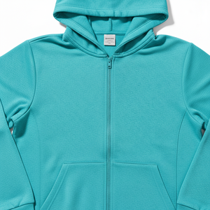 Men's Turquoise Hooded Stand Collar Zipper Tracksuit Two <b>Piece</b> Set Blue Side Stripe Sportswear with Zipper Pockets Custom Logo - Product Image 4