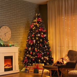 Albero di Natale Artificiale a Forma di Pino da 2,3 m con 350 Luci LED Bianco Caldo e Base Decorativa - Product Image 3