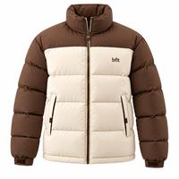 Blouson d'hiver matelassé pour homme, color block, col montant, fermeture éclair intégrale, coupe-vent épais, vêtement d'extérieur décontracté, haute qualité, service OEM