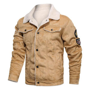 Men's <b>Vintage</b> High Street Faux <b>Fur</b> Lining Patch Design Windproof Winter <b>Coat</b> Stand Collar Regular Fit - Product Image 1
