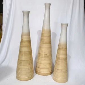 Spun <b>Bamboo</b> Vase 15x50CM For Dried Flowers Eco Friendly Handmade Indoor Decor Durable and Lightweight Made in Vietnam - Product Image 1